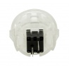 Unbranded white button 30 mm Translucent, back view.