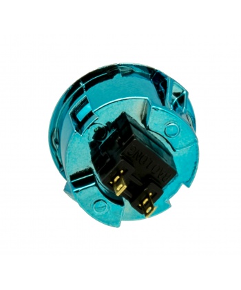Generic blue metal button - 30mm. back view.