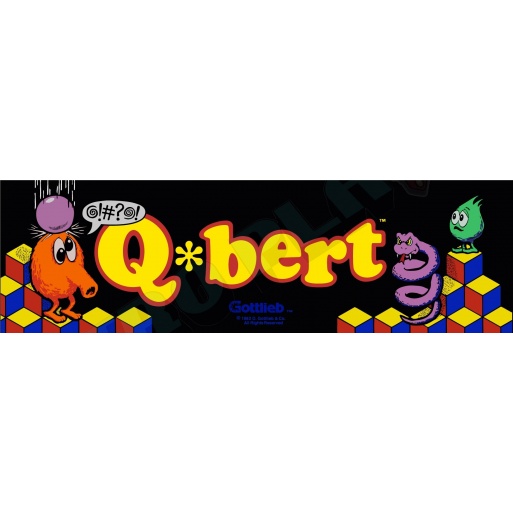 Marquee arcade Q-Bert en plexiglas.