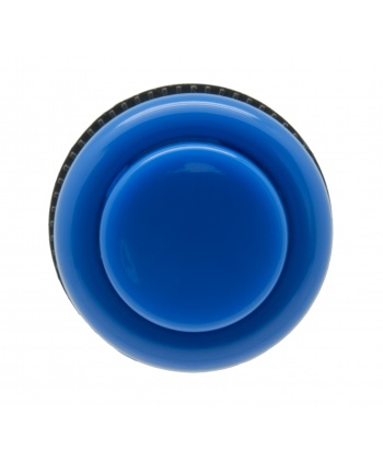 Bouton standard 28mm concave bleu à vis.
Vue de face.
