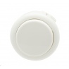 Sanwa white silent button, 30mm clip on, face view.