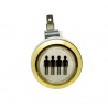 Golden button 4 players. Front view.