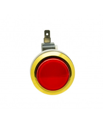 Golden red button. Front view.