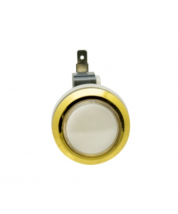Golden white button. Front view.
