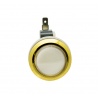 Golden white button. Front view.
