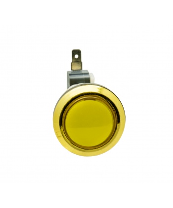 Golden yellow button. Front view.