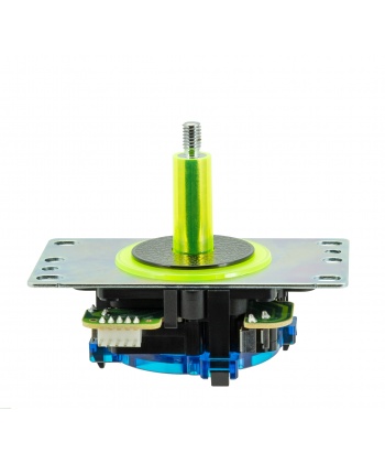 Silent Sanwa Joystick JLF TPRG 8BYT with yellow dust cover.