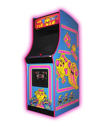 Pink arcade with ms pacman