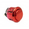 Sanwa metal button OBSJ-24, Red color. 3/4 view.