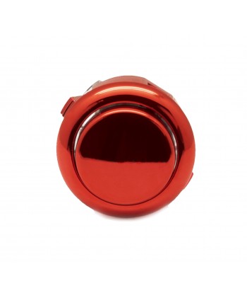 Sanwa metal button OBSJ-24, Red color. front view.