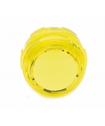 Bouton Crown Samducksa jaune 30 mm, transparent, vue de face.