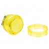 Yellow Crown Samducksa button, 30 mm, translucent, full view.