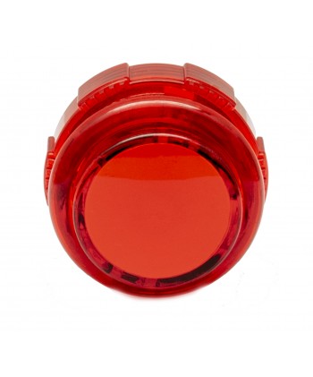 Red translucent Crown Button 30 mm, front view.