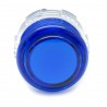 Blue Crown Samducksa button, 24 mm, translucent, front view.