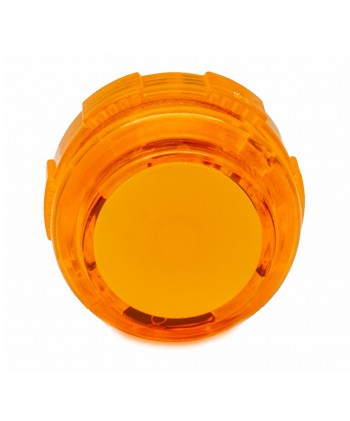 Orange Crown Samducksa button, 30 mm, translucent, front view.