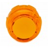 Orange Crown Samducksa button, 30 mm, translucent, front view.
