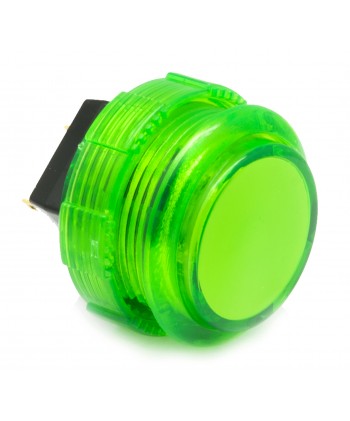 Crown 30mm button. Translucent Green, 3/4 view.