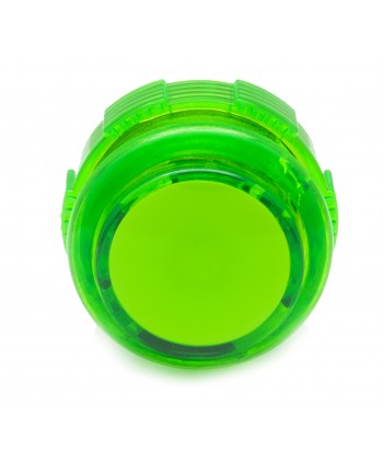 Crown 30mm button. Translucent Green, Front view.