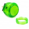 Crown 30mm button. Translucent Green, Full view.