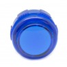 Blue translucent Crown Button 30 mm, front view.