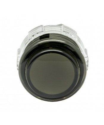 Bouton Crown Samducksa noir 24 mm, transparent, vue de face.