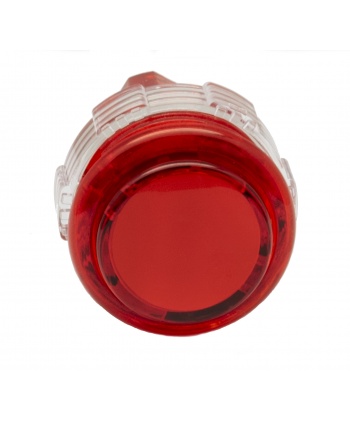 Red Crown Samducksa button, 24 mm, translucent, front view.