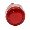 Red Crown Samducksa button, 24 mm, translucent, front view.