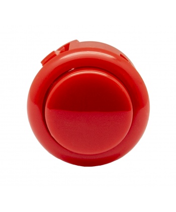 Bouton Sanwa rouge, 24mm, clip, Vue de face.