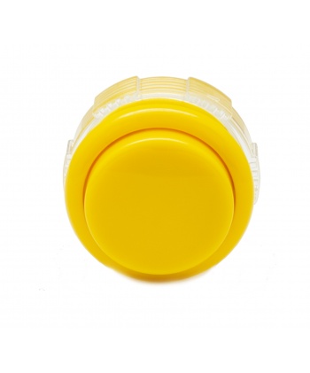 Yellow Crown Samducksa button, 30 mm, front view.