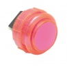 Pink Crown Samducksa button, 30 mm, translucent, 3/4 view.