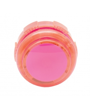 Pink Crown Samducksa button, 30 mm, translucent, face view.