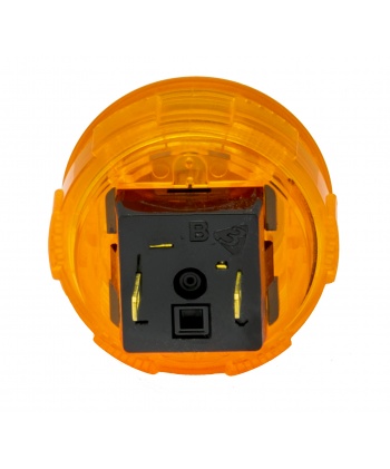Bouton Crown Samducksa orange 30 mm, transparent, vue de dos.