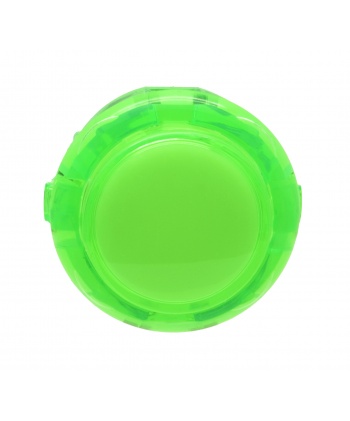 Sanwa 30mm button. Translucent Green, front view.